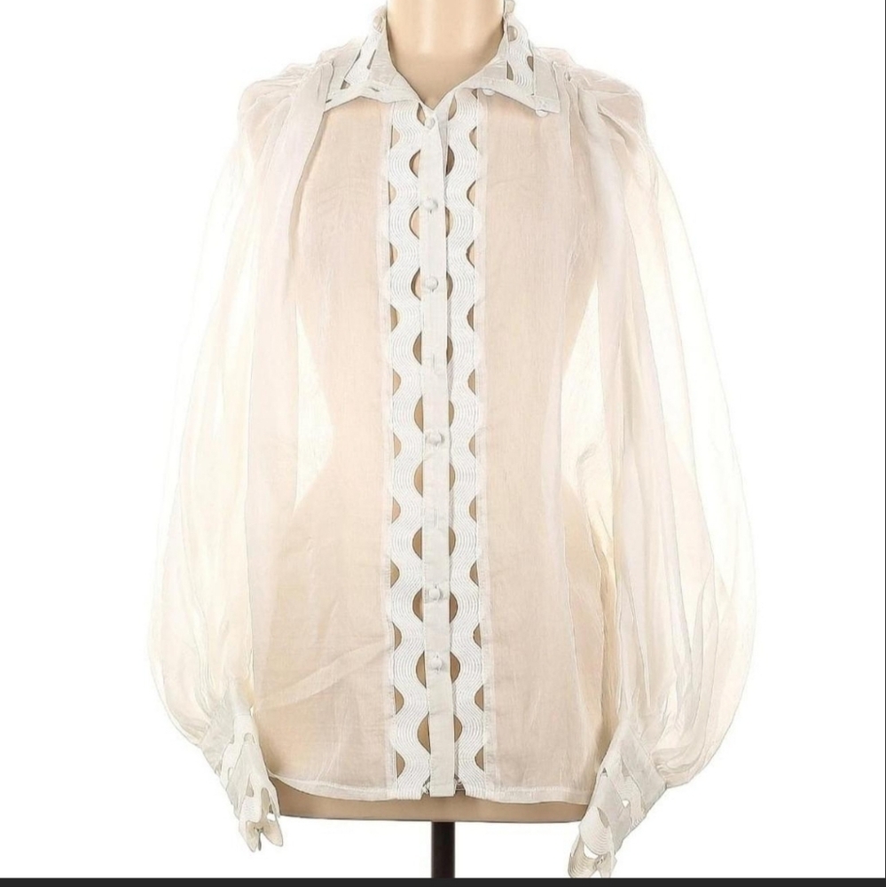 Elegant Sheer White Blouse